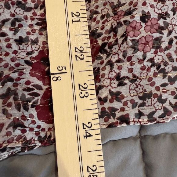 Shoshanna Ossia Silk Ruffled Blouse Gold Metallic Detail Floral Sheer Size Small - Picture 12 of 14